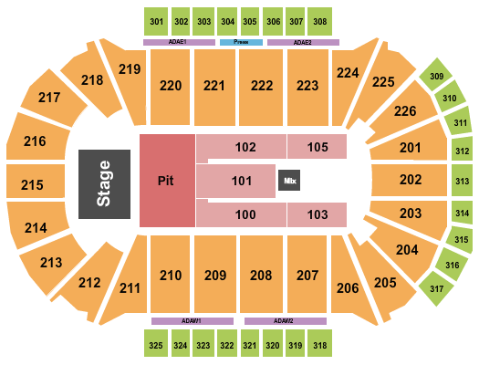 Resch Center Riley Green Seating Chart